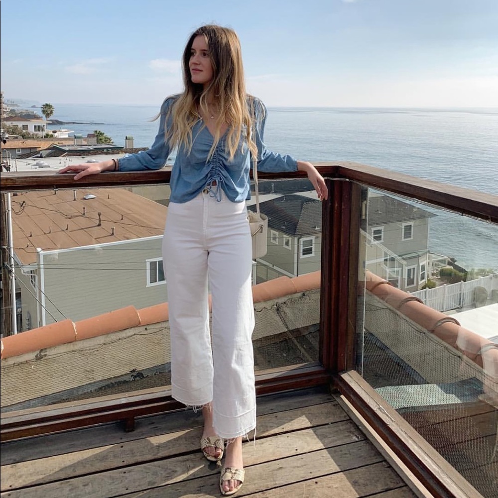 Denim scrunchy blouse